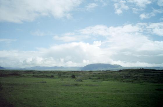 Looking over the plains at the mountains from �ingvellir